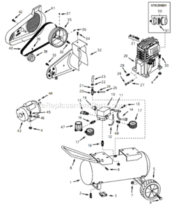 Page A Diagram and Parts List for VT626903 1997 Campbell Hausfeld Compressor